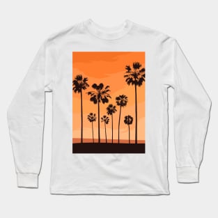 Tropical trees silhouette Long Sleeve T-Shirt